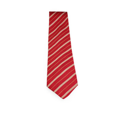 Product BRIONI Striped Linen/Silk Tie Red