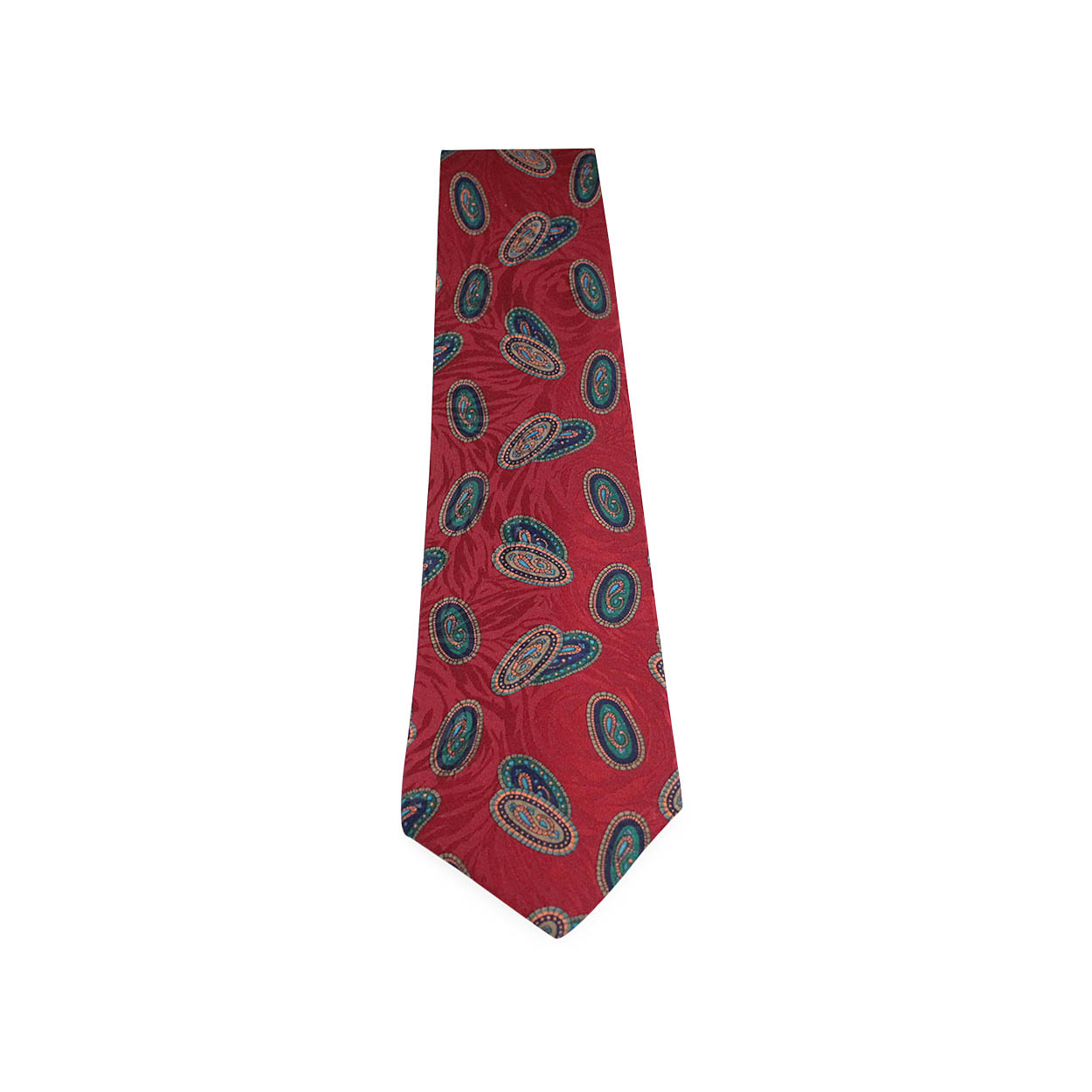 CHRISTIAN DIOR Oval Print Silk Tie Maroon | Luxity