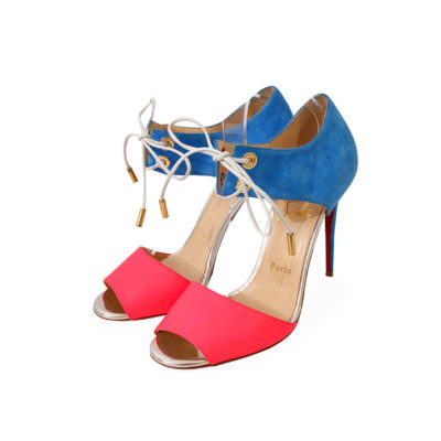 Product CHRISTIAN LOUBOUTIN Leather/Suede Mayerling Sandals Blue/Orange - S: 39 (6)