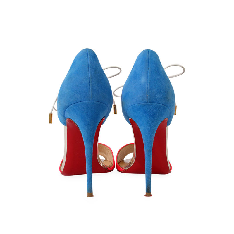 Leather sandals Christian Louboutin Blue size 37 EU in Leather - 25299898