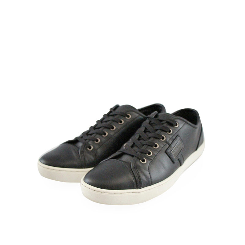 DOLCE & GABBANA Leather Sport Sneakers Black - S: 42.5 (8.5) | Luxity