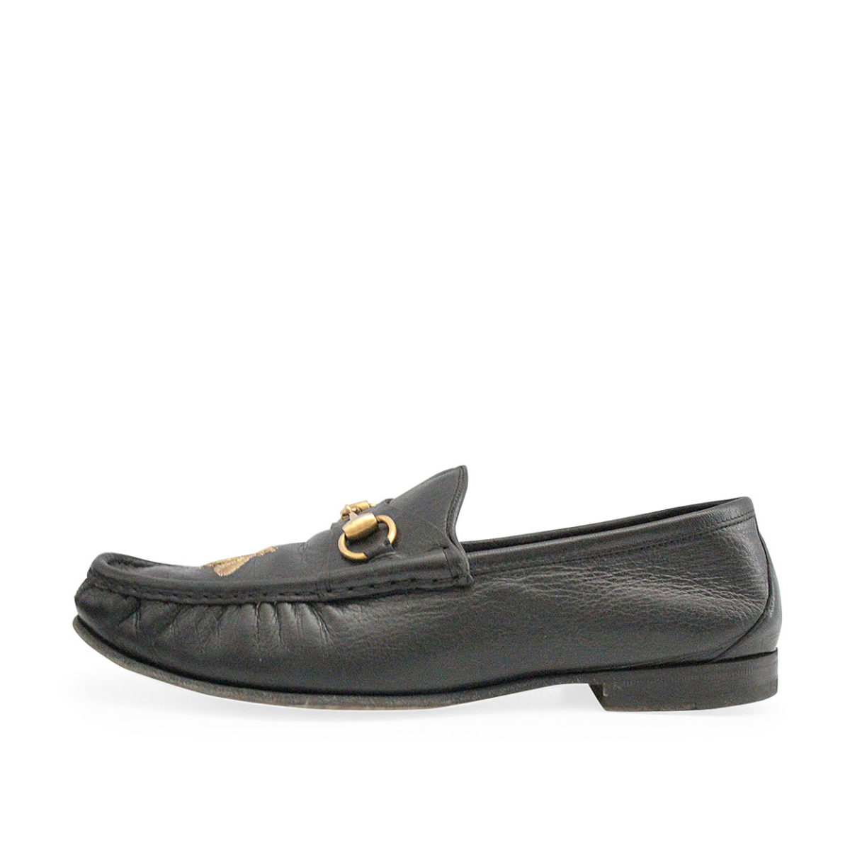 GUCCI Leather Bee Horsebit Loafers Black - S: 44.5 (10) | Luxity