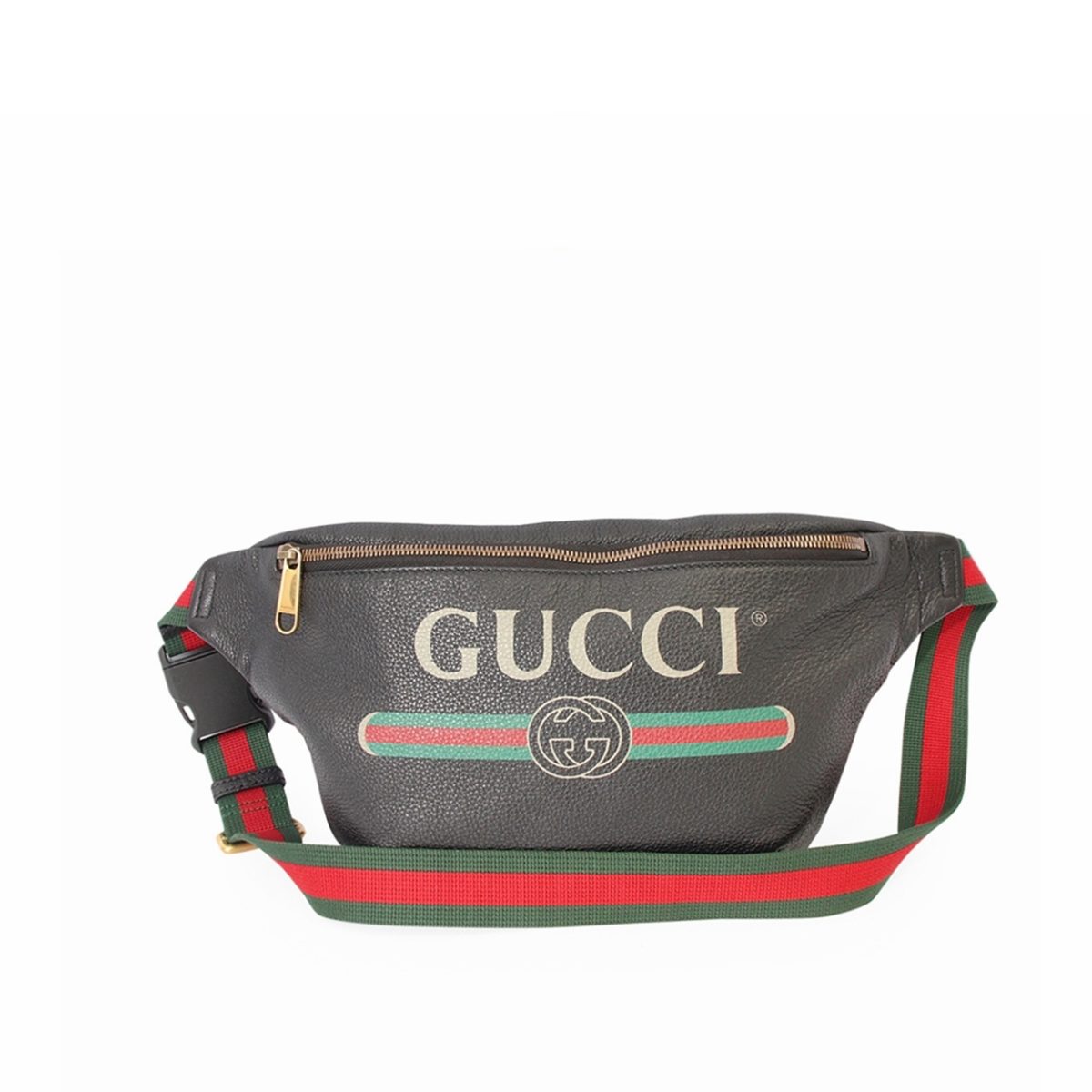 GUCCI Leather Logo Belt Bag Black | Luxity