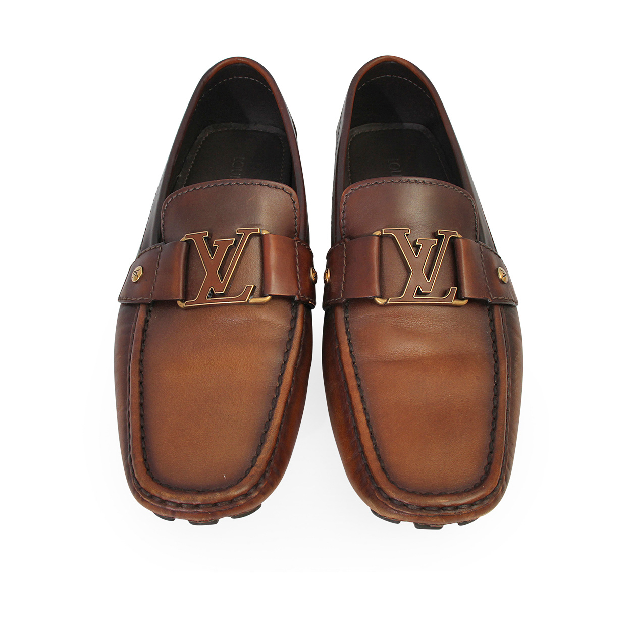 LOUIS VUITTON Leather Monte Carlo Moccasins Brown - S: 42 (8) | Luxity