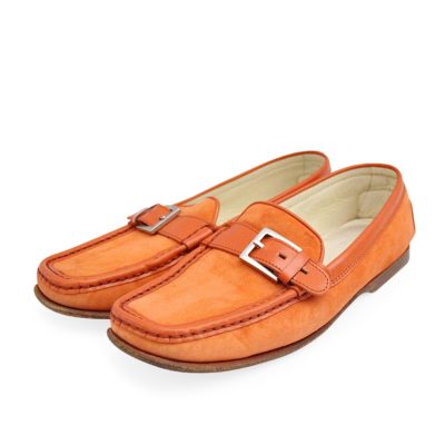 Product TOD'S Suede/Leather Buckle Loafers Orange - S: 39 (6)