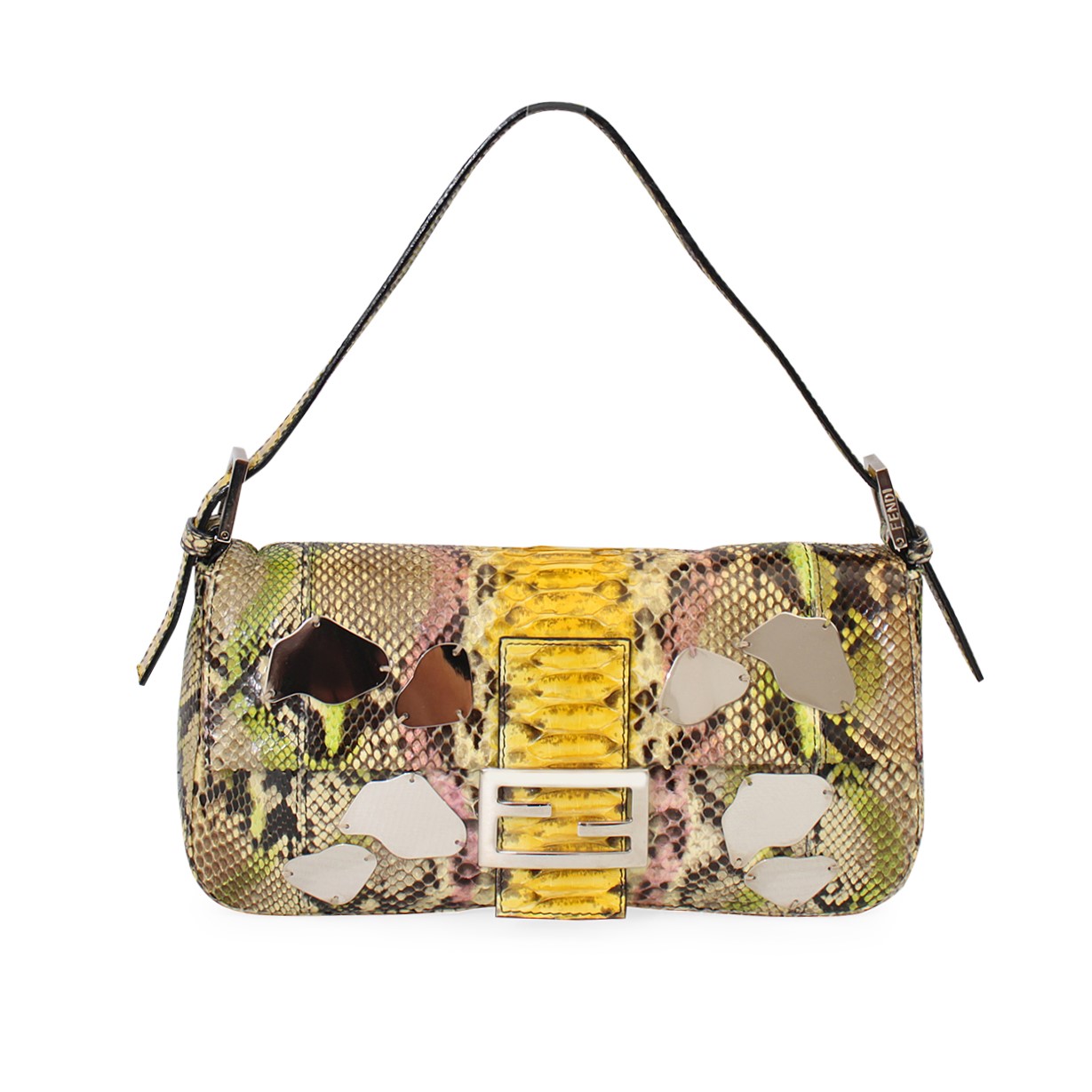 FENDI Python Baguette Yellow/Green - Limited Edition | Luxity