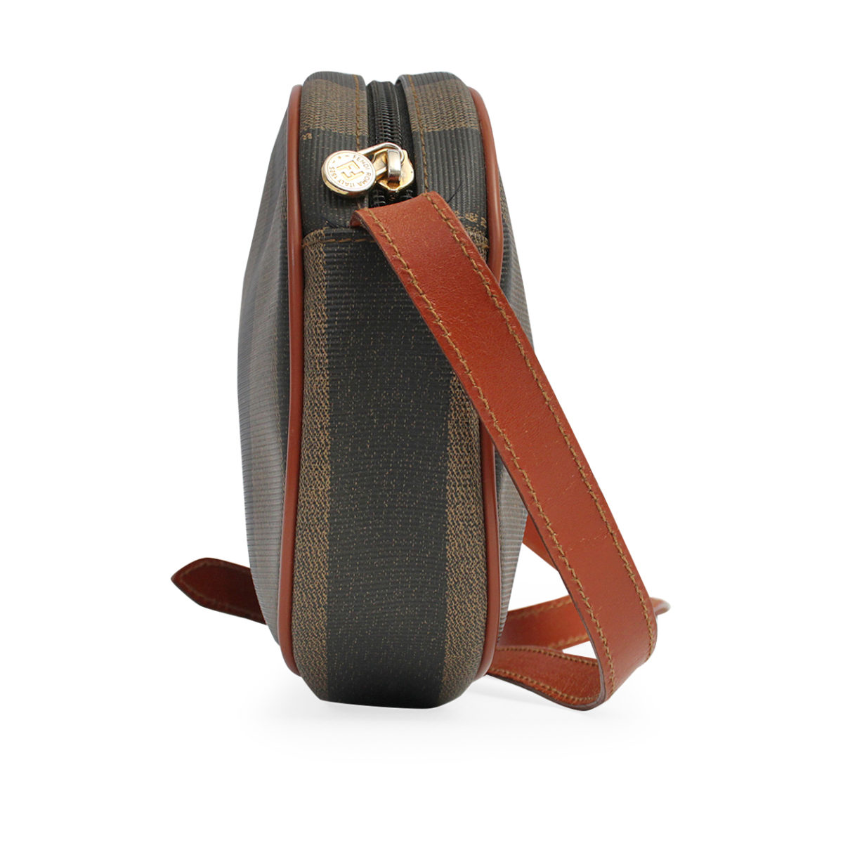 FENDI Vintage Pequin Crossbody Bag Brown | Luxity