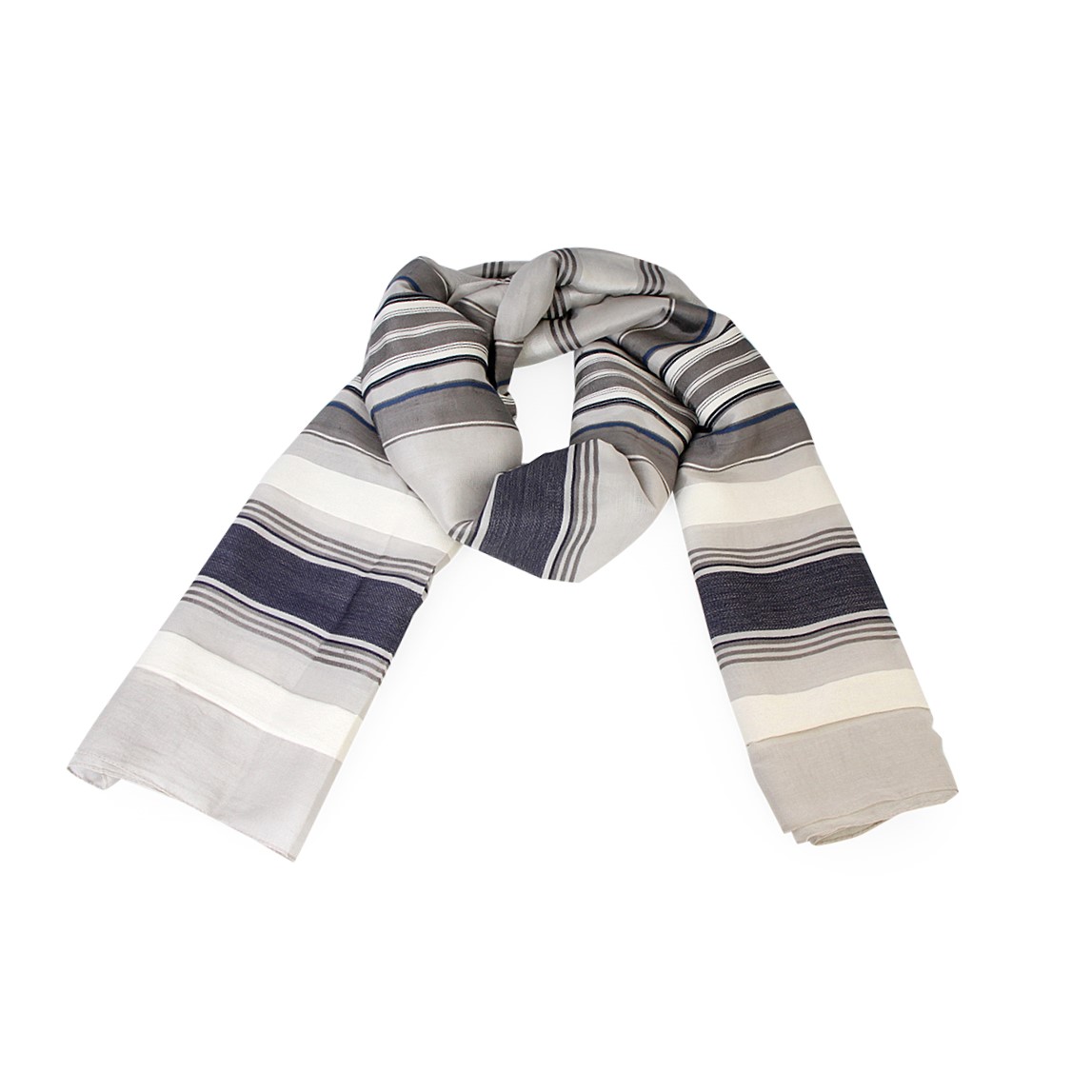 GIORGIO ARMANI Cotton/Silk Scarf Blue/Gray | Luxity