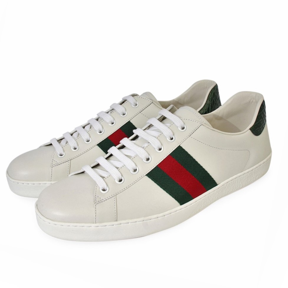 GUCCI Leather Ace Sneakers White - S: 46 (11.5) - NEW | Luxity