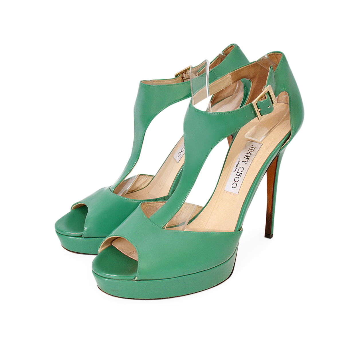 JIMMY CHOO Patent Tribe Pumps Green - S: 41 (7.5) | Luxity