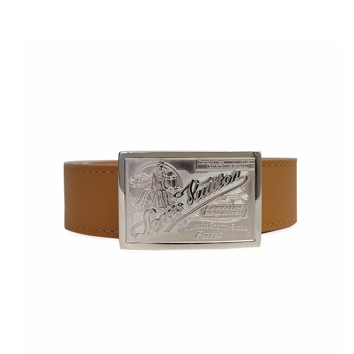 LOUIS VUITTON Leather Travelling Requisites Belt Camel - S: 80 (32) | Luxity