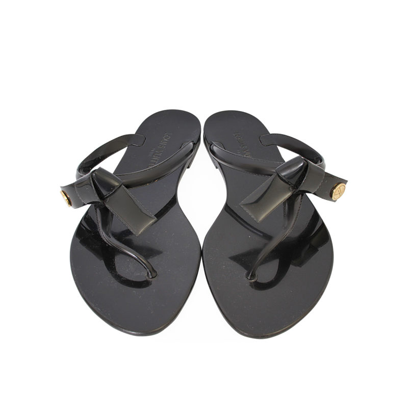 Louis Vuitton, Shoes, Louis Vuitton Black Jelly Sea Star Thong Sandals