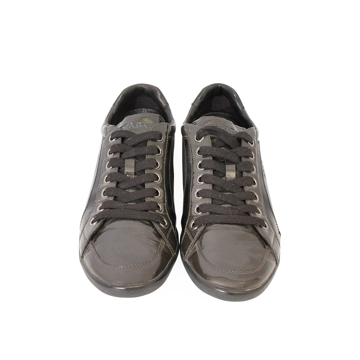 PRADA Patent Sneakers Olive Green - S 43 (9) | Luxity