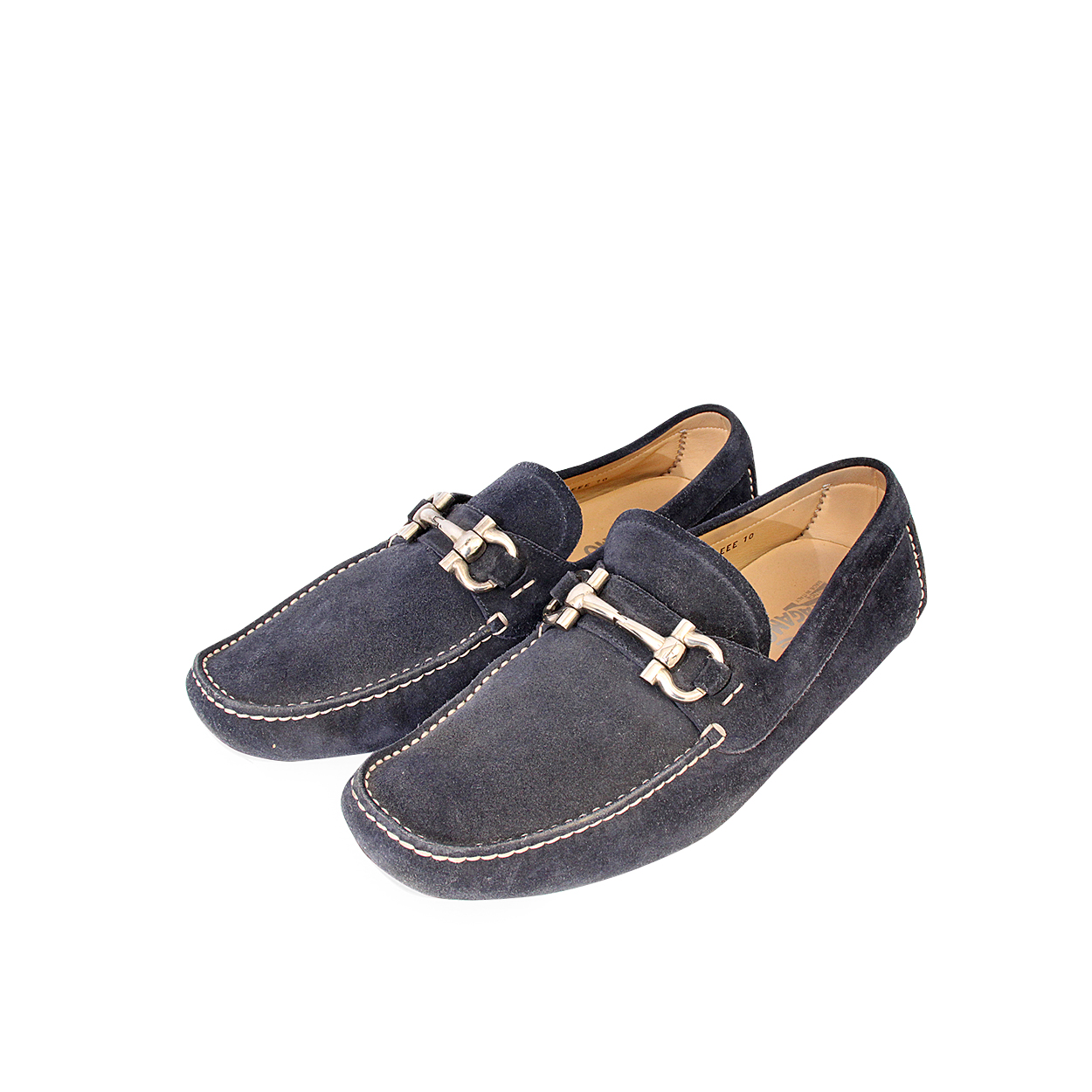 SALVATORE FERRAGAMO Suede Loafers Blue - S: 44.5 (10) | Luxity