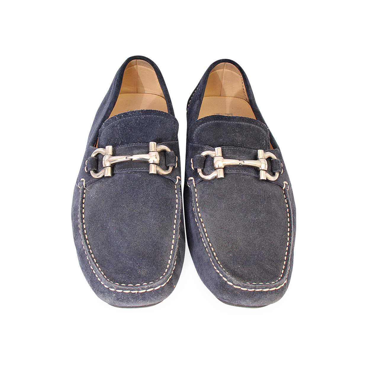 SALVATORE FERRAGAMO Suede Loafers Blue - S: 44.5 (10) | Luxity