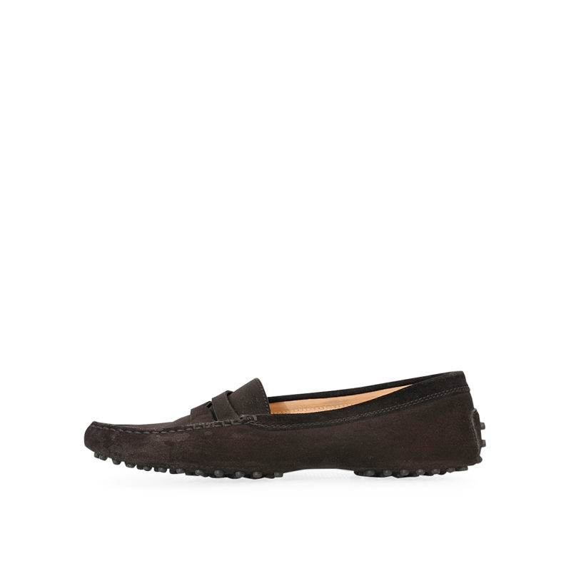 TOD'S Suede Penny Loafers Black - S: 39 | Luxity