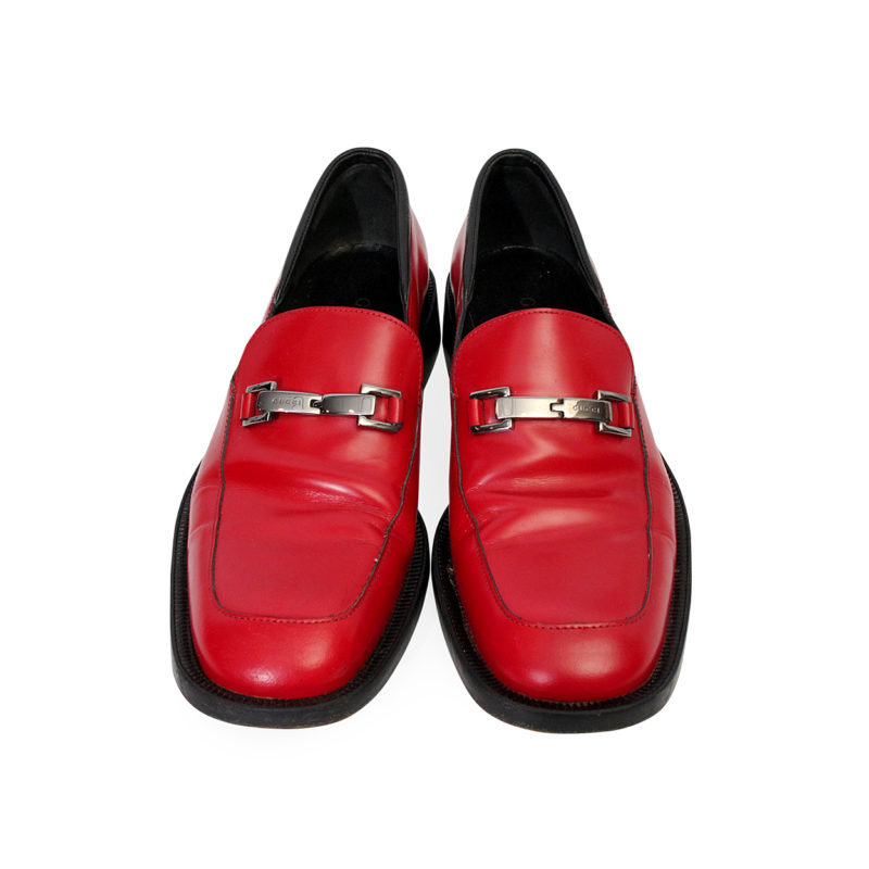 GUCCI Leather Loafers Red - S: 38 (5) | Luxity