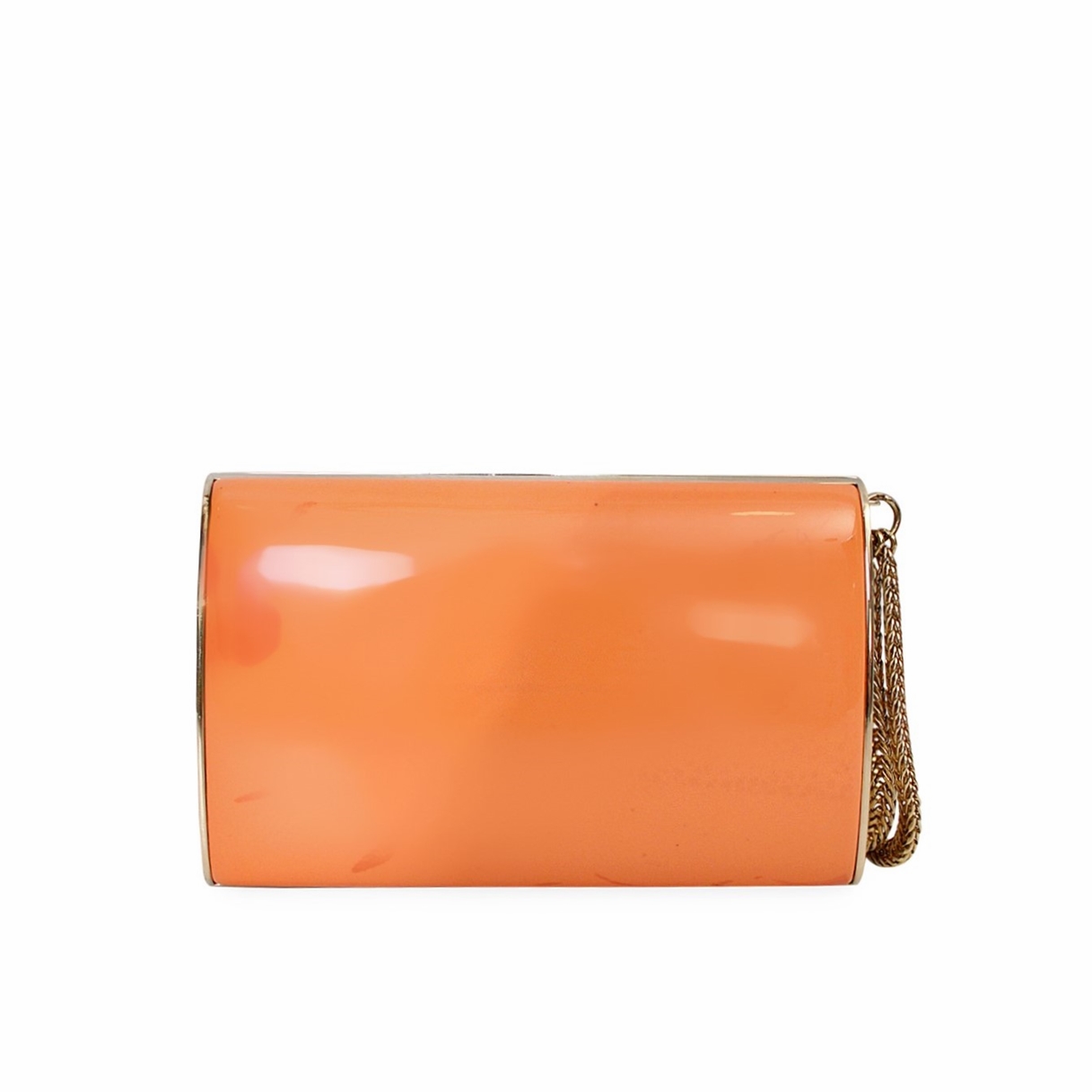 JIMMY CHOO Patent Leather Carmen Wristlet Coral | Luxity