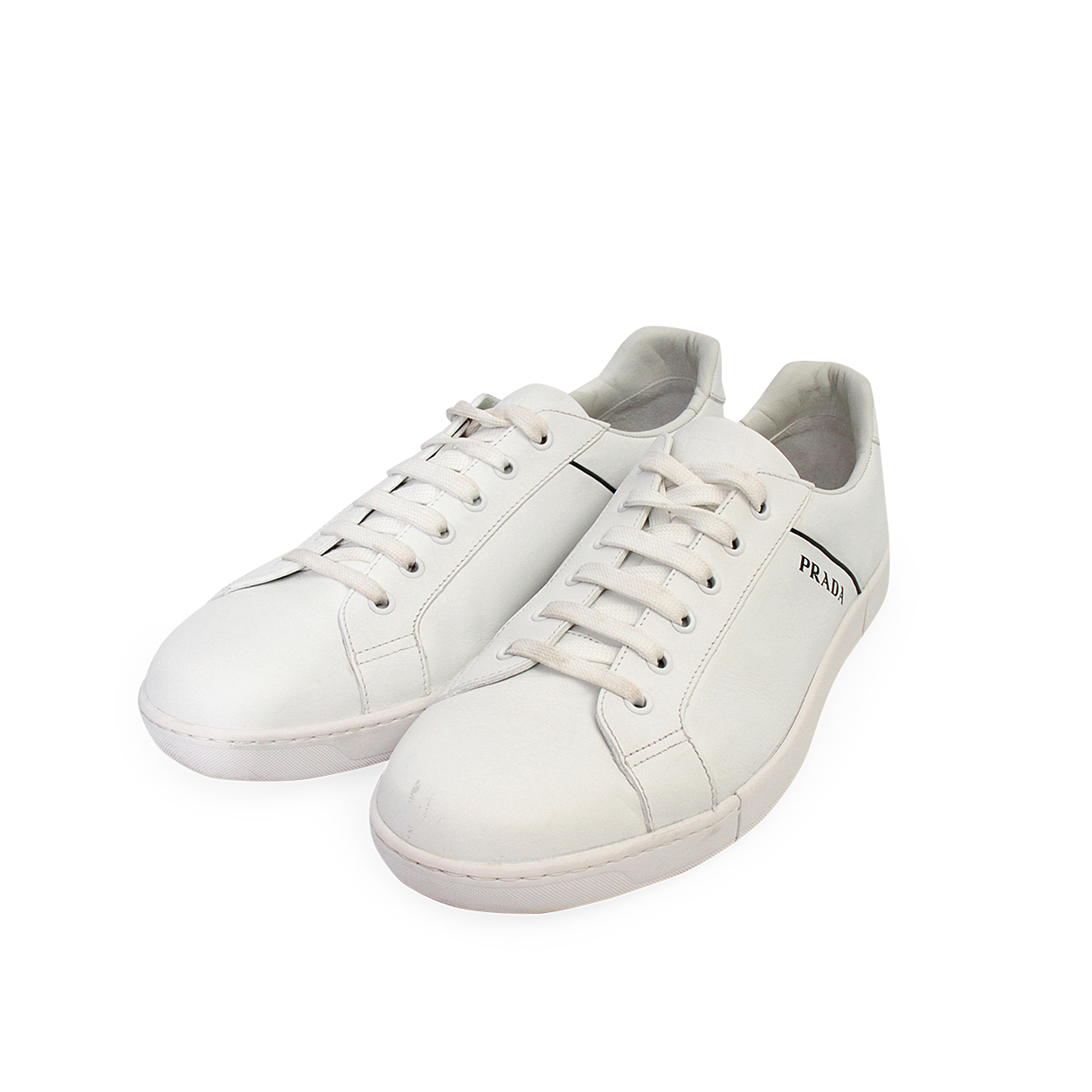 PRADA Leather Classic Sneakers White - S: 43 (9) | Luxity