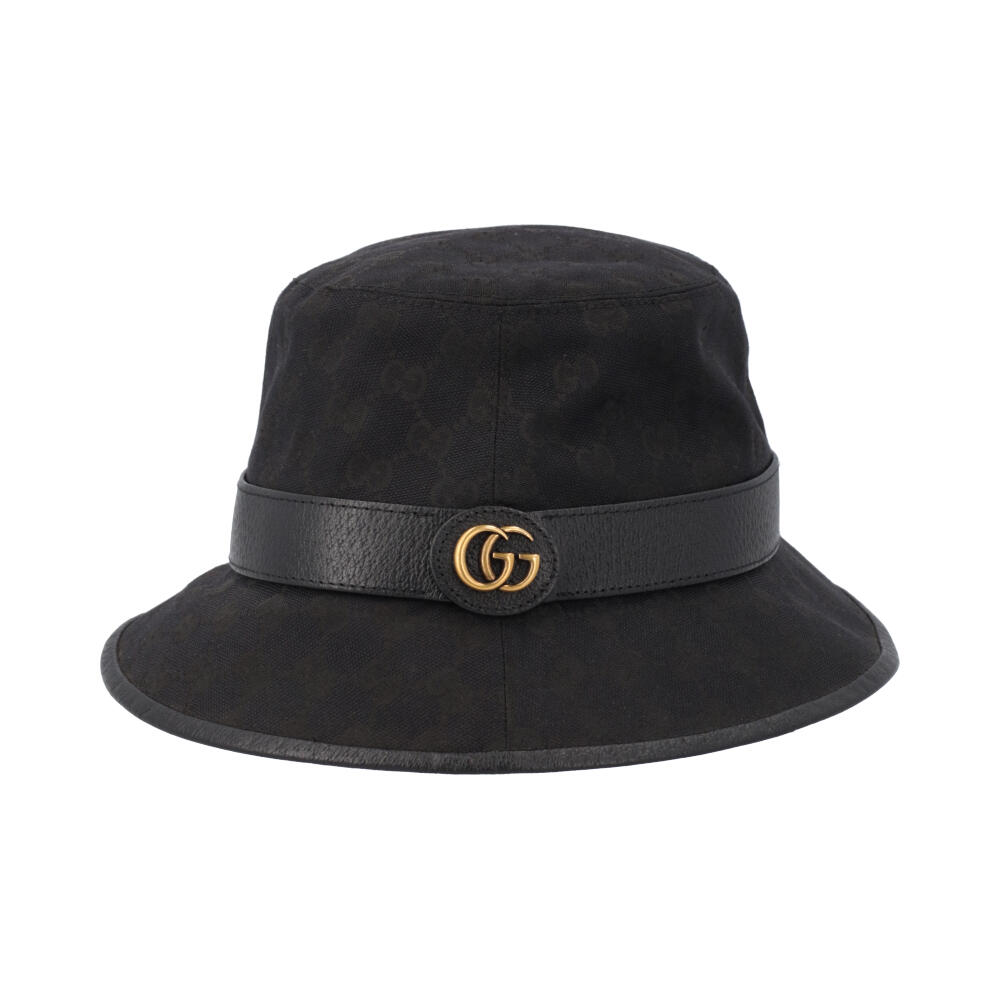 GUCCI Canvas/Leather GG Bucket Hat Black | Luxity