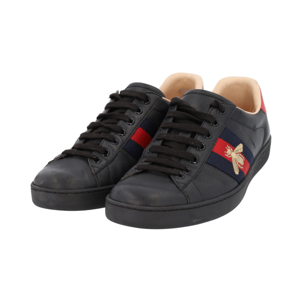 GUCCI Leather Ace Bee Sneakers Black - S: 42 (8) | Luxity
