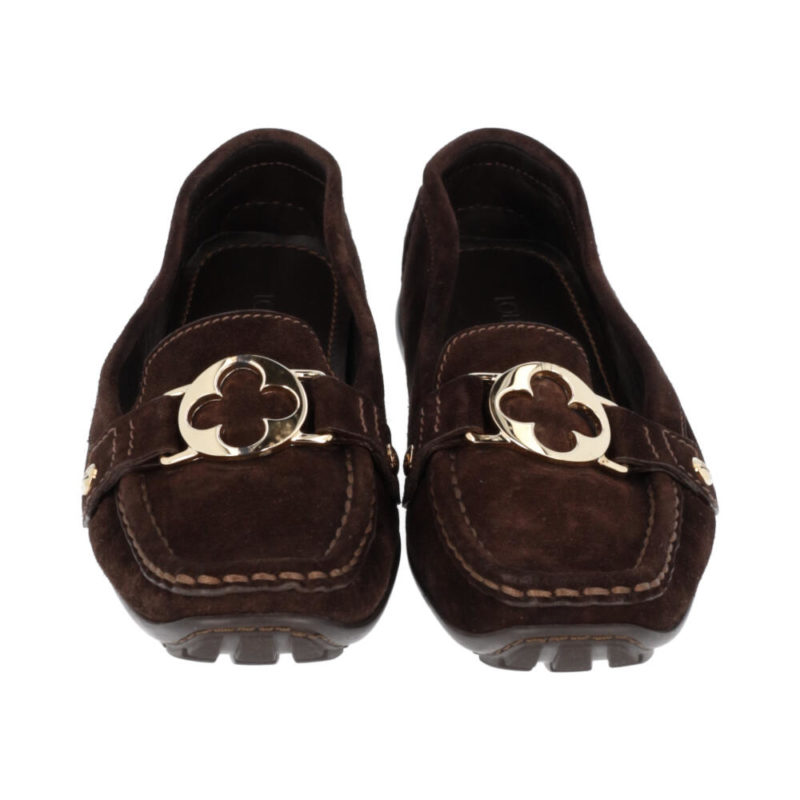 LOUIS VUITTON Suede Oxford Loafers Brown - S: 40 (6.5) | Luxity