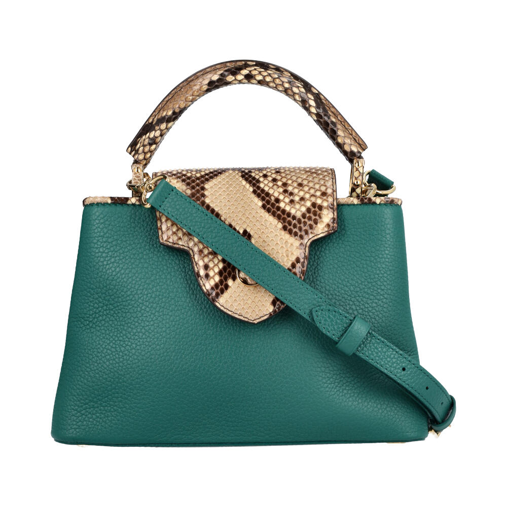 LOUIS VUITTON Python/Leather Capucines BB Emerald Green | Luxity