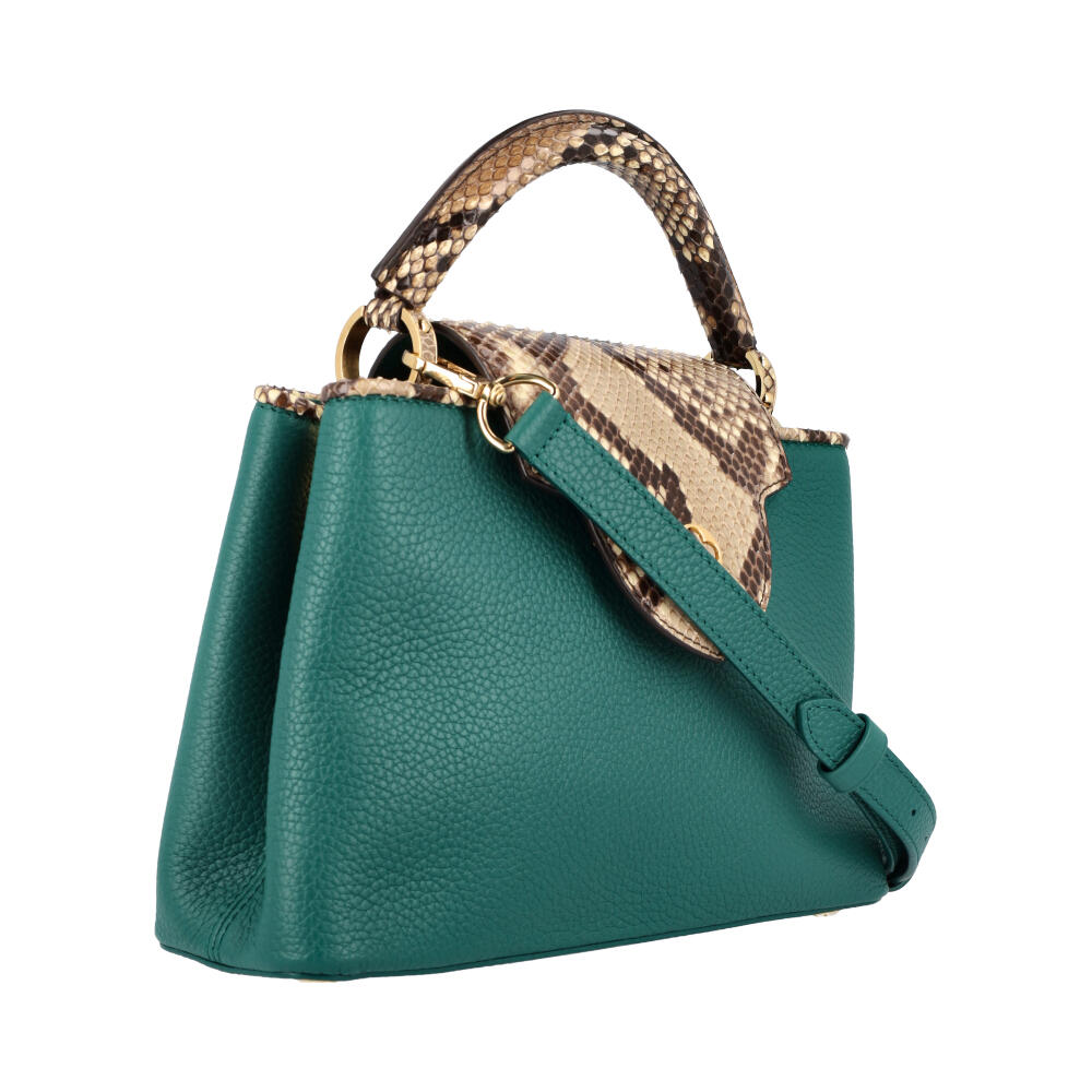 LOUIS VUITTON Python/Leather Capucines BB Emerald Green | Luxity