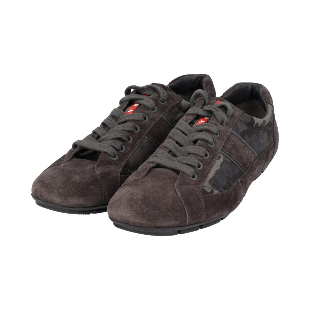 PRADA Suede Camouflage Sneakers Grey - S: 43 (9) | Luxity