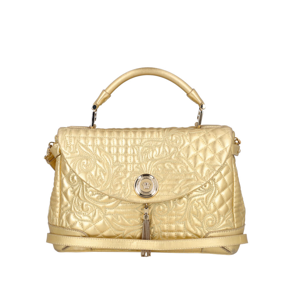 VERSACE Vanitas Leather Barocco Altea Satchel Gold | Luxity