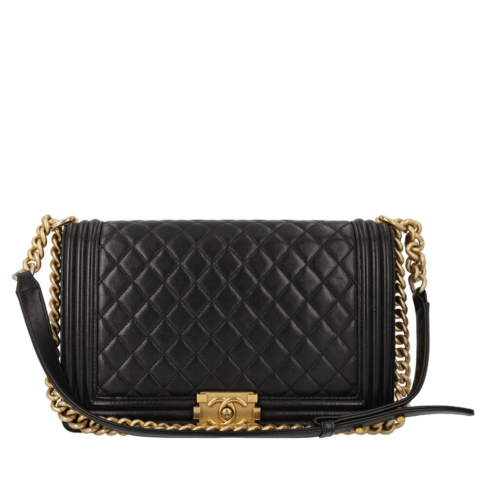 CHANEL Quilted Calfskin Large Boy Bag Black | Luxity