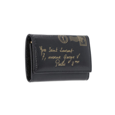 Product YVES SAINT LAURENT Patent Leather Y-Mail Key Case Black - NEW