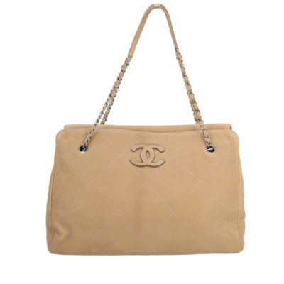Product CHANEL Leather Hampton CC Large Tote Beige