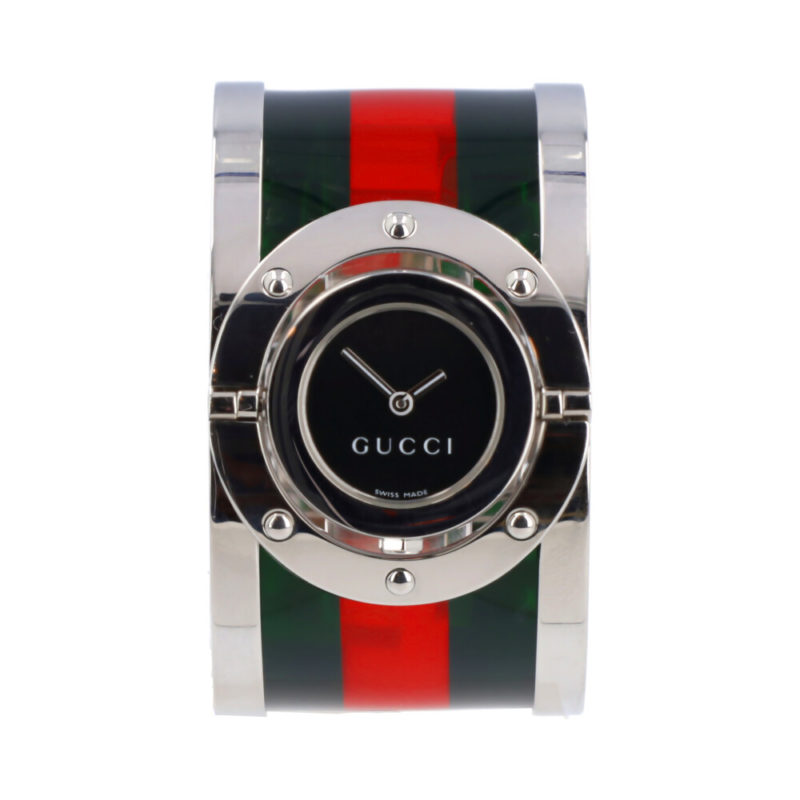 GUCCI Designer Twirl Watch and Reverse Bangle with Factory Diamonds on  Bezel – IBBY