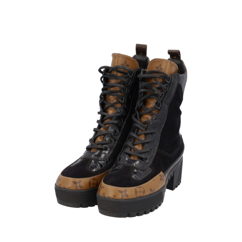 Louis Vuitton Laureate Platform Desert Boot BLACK. Size 38.0