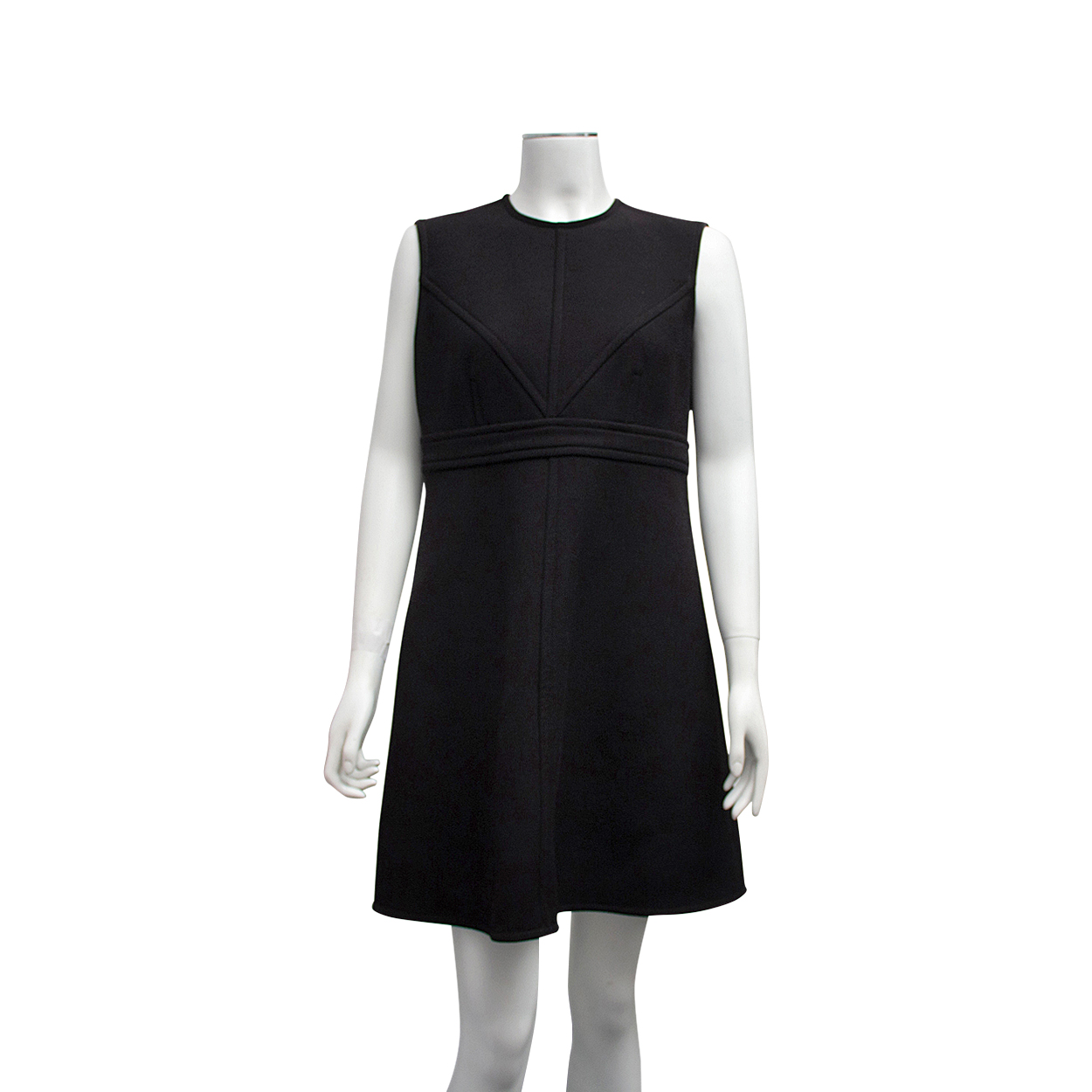 LOUIS VUITTON Wool A-Line Dress Black | Luxity