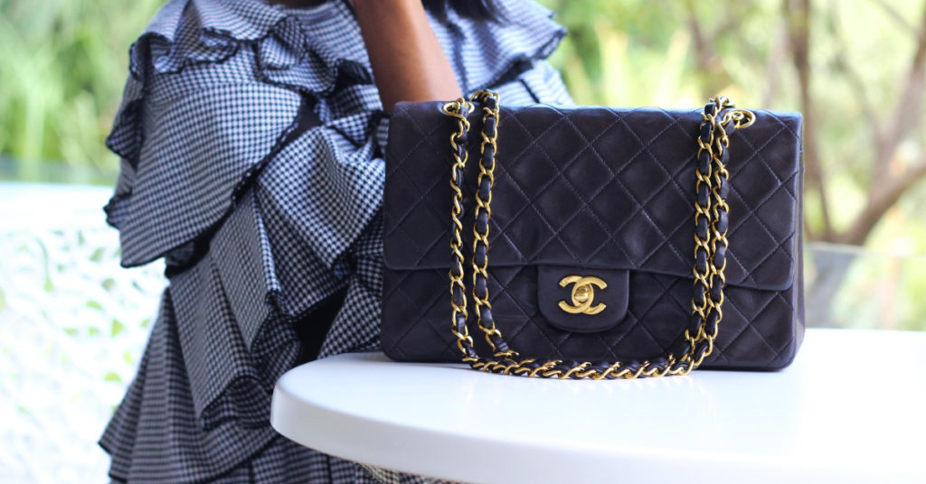 Túi Chanel Small Flap Bag Black Grained Shinny Calfskin Like New   Centimetvn