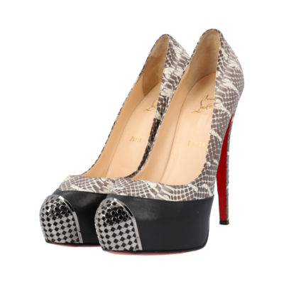 Product CHRISTIAN LOUBOUTIN Python/Leather Maggie Pumps Black/White - S: 40.5 (7)
