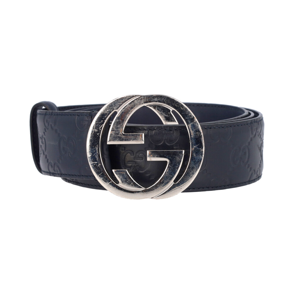 GUCCI Guccissima GG Belt Navy - S: 105 (42) | Luxity