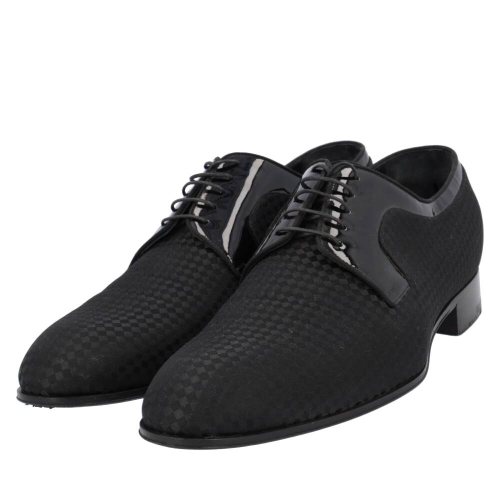 LOUIS VUITTON Petit Damier/Patent Solferino Derby Shoes Black - S: 43 ...