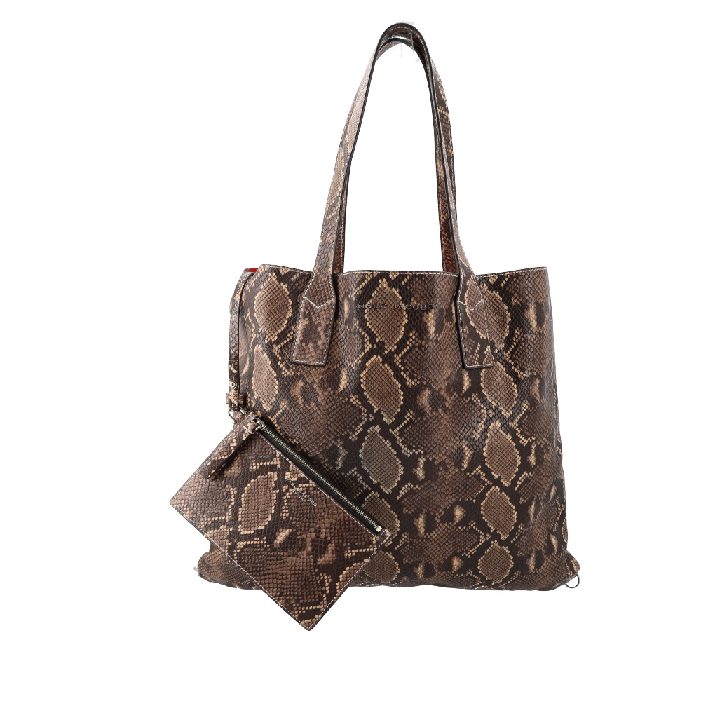 MARC JACOBS Python Embossed Shopper Tote Brown | Luxity