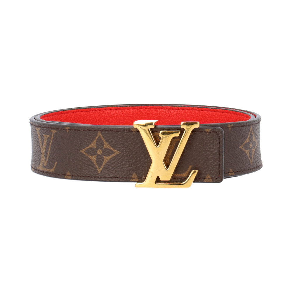NWT Louis Vuitton Red Monogram LV Initiales Logo Buckle Belt DS SS22  AUTHENTIC