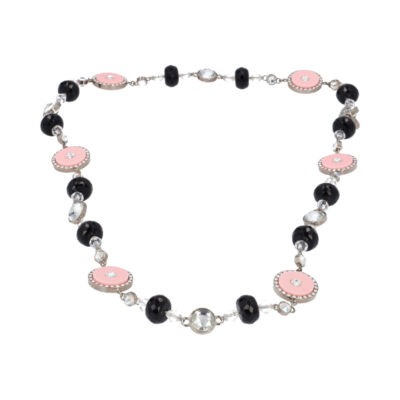 Product MIU MIU Crystal Beaded Long Necklace Pink/Black