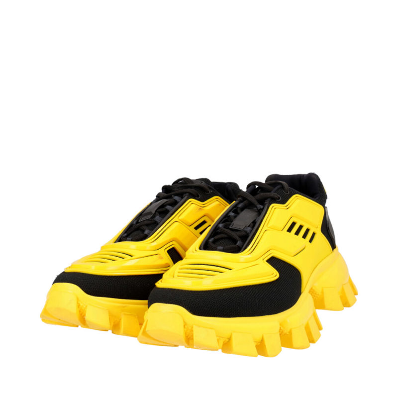 PRADA Rubber/Mesh Cloudbust Thunder Sneakers Black/Yellow - S: 41 () |  Luxity