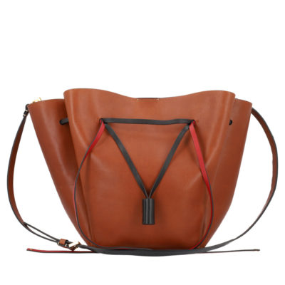 Product VALENTINO Cowhide Go Logo Large Bucket Bag Tan