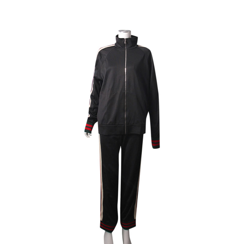 Gucci tracksuit black sales and red