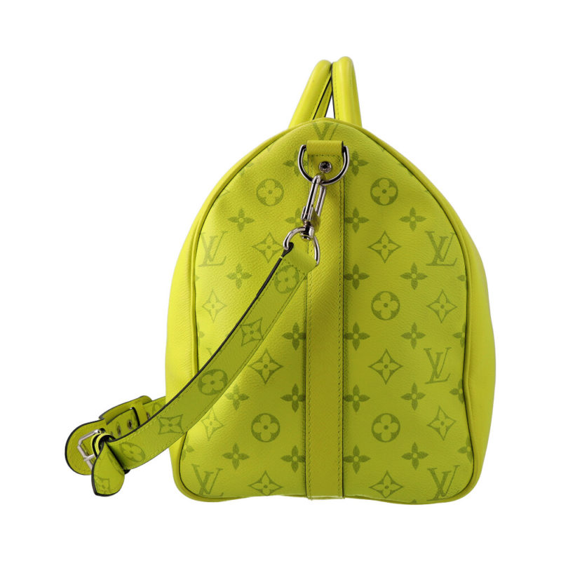 Louis Vuitton Keepall Bandouliere Monogram Bahia Taiga 50 Yellow in Taiga  Leather/Coated Canvas with Silver-tone - US