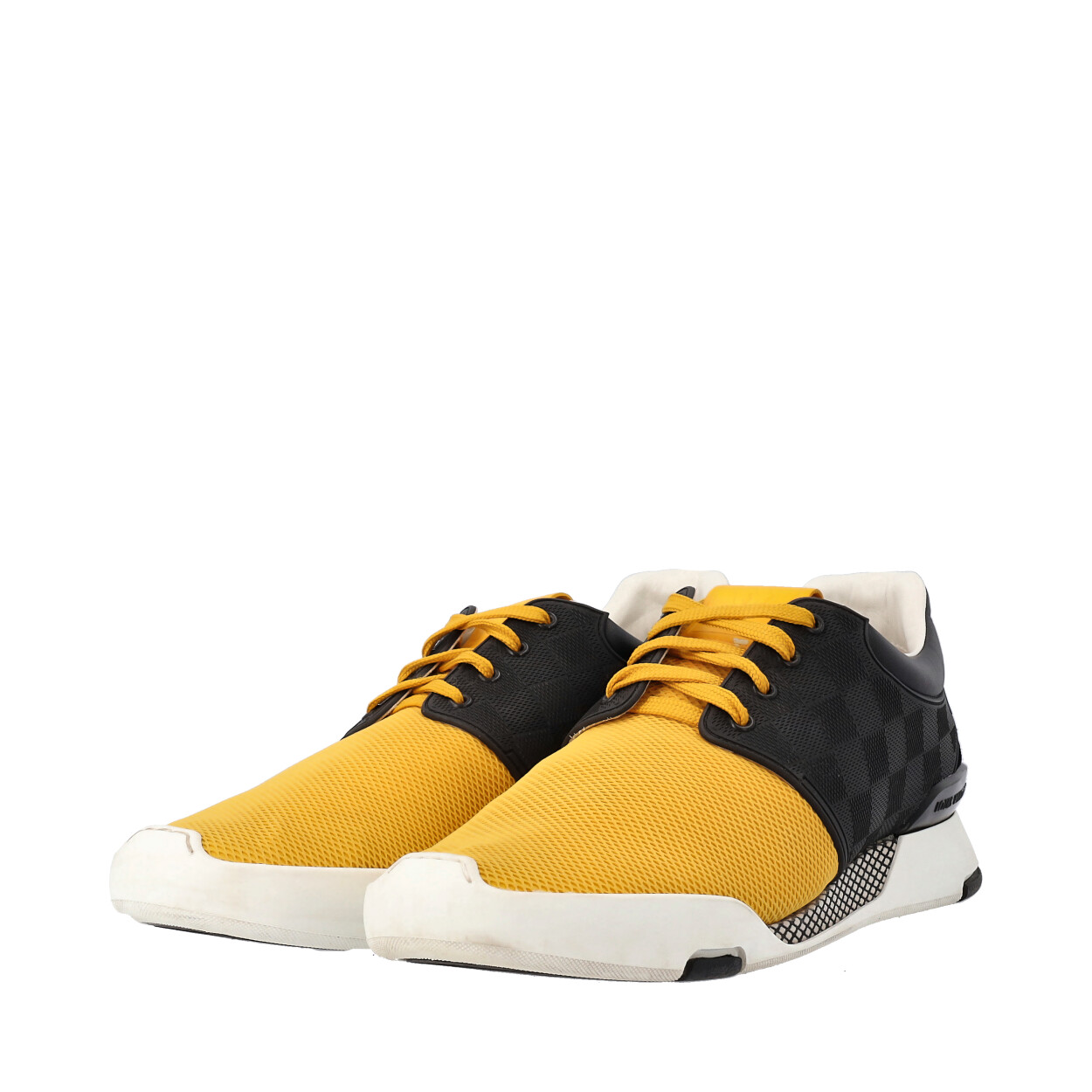 LOUIS VUITTON Damier Fastlane Sneakers Yellow/Black - S: 41 (7.5)