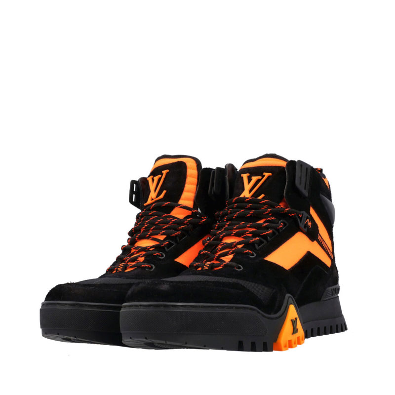 Louis Vuitton Black & Orange 'LV Hiking' Boots