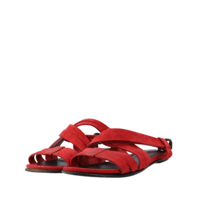 Product BOTTEGA VENETA Suede Flat Sandals Red - 38 (5)